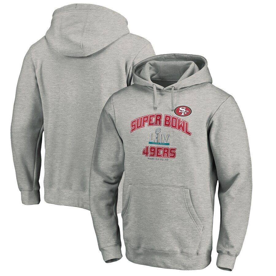 Men's San Francisco 49ers NFL Heather Gray Super Bowl LIV Bound Heart & Soul Pullover Hoodie