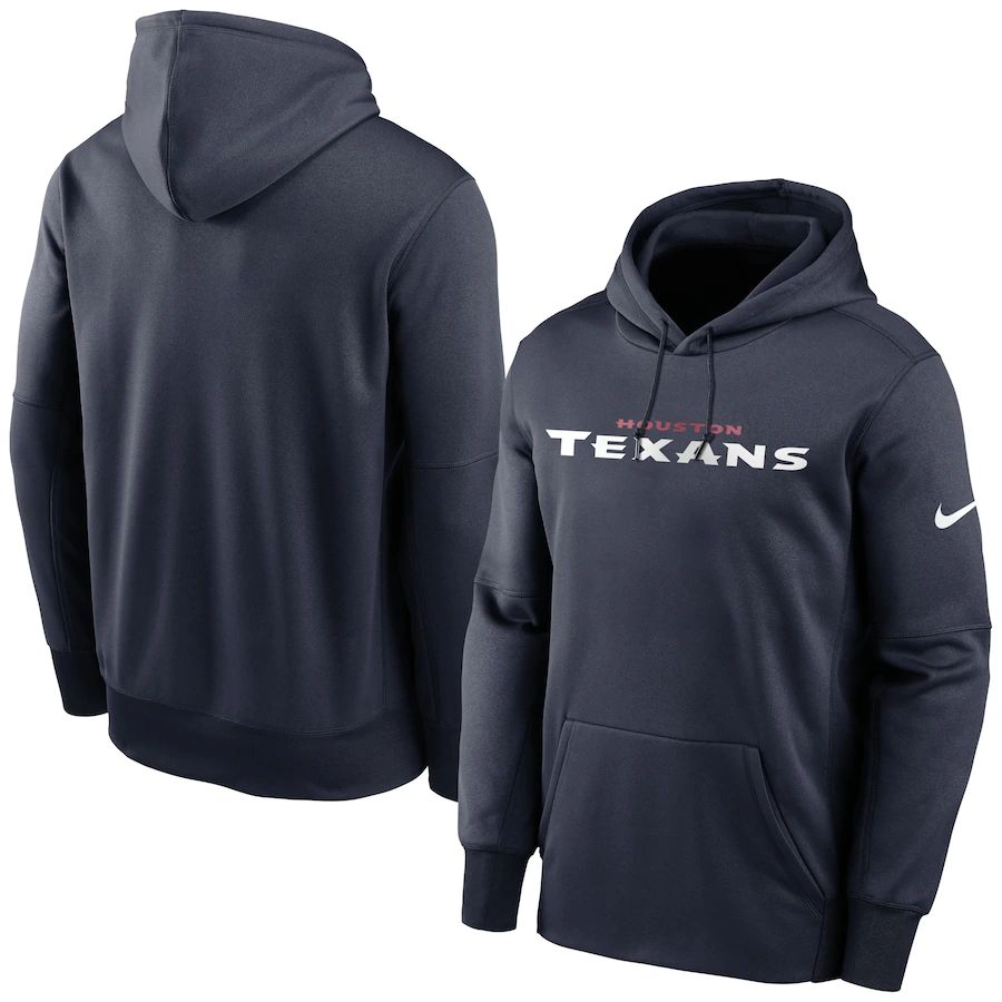 Houston Texans Nike Fan Gear Wordmark Performance Pullover Hoodie Navy