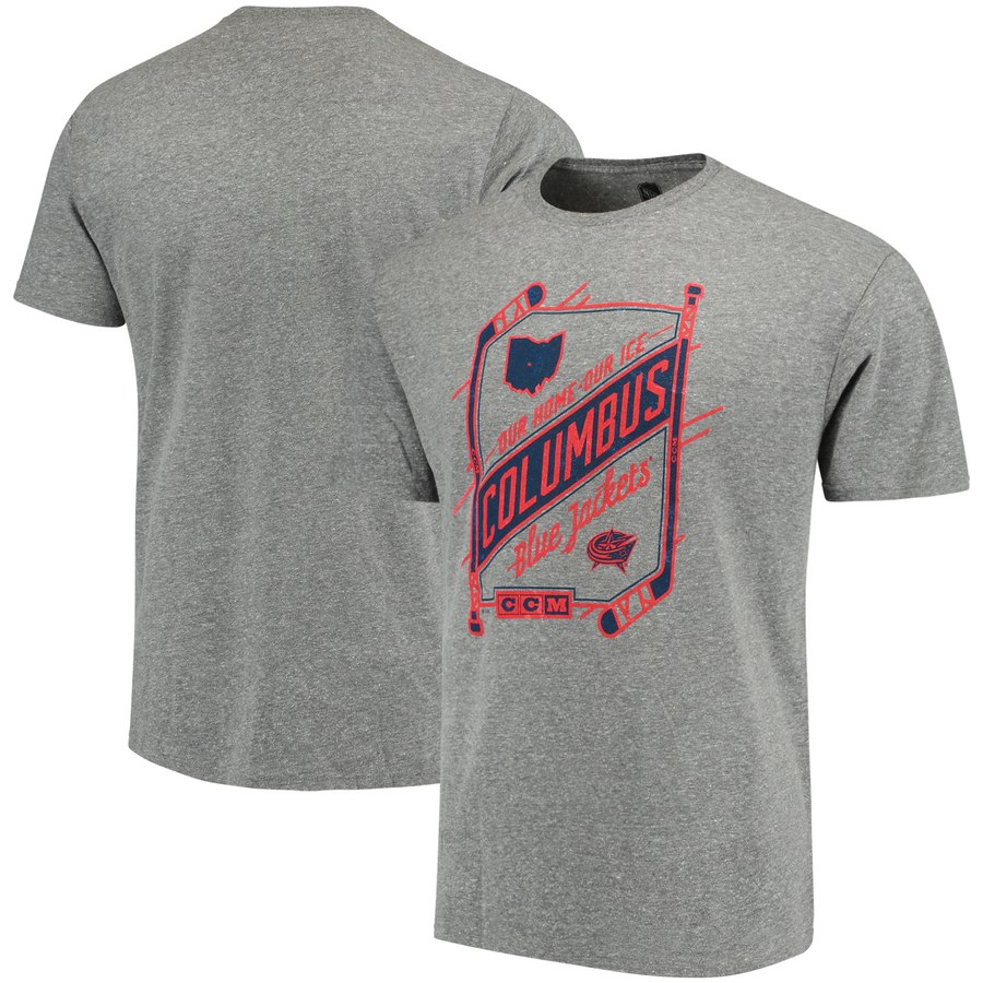 Columbus Blue Jackets CCM Our Home Our Ice Tri-Blend T-Shirt Gray