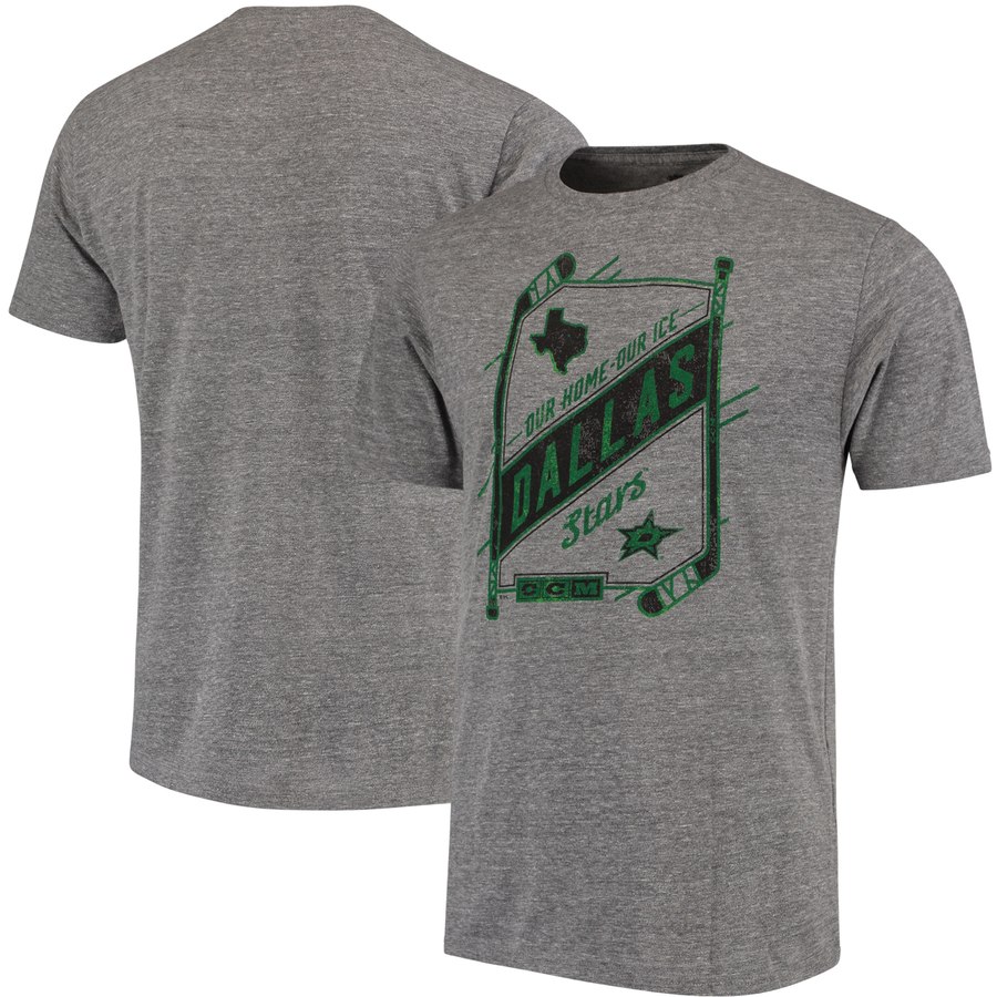 Dallas Stars CCM Our Home Our Ice Tri-Blend T-Shirt Gray