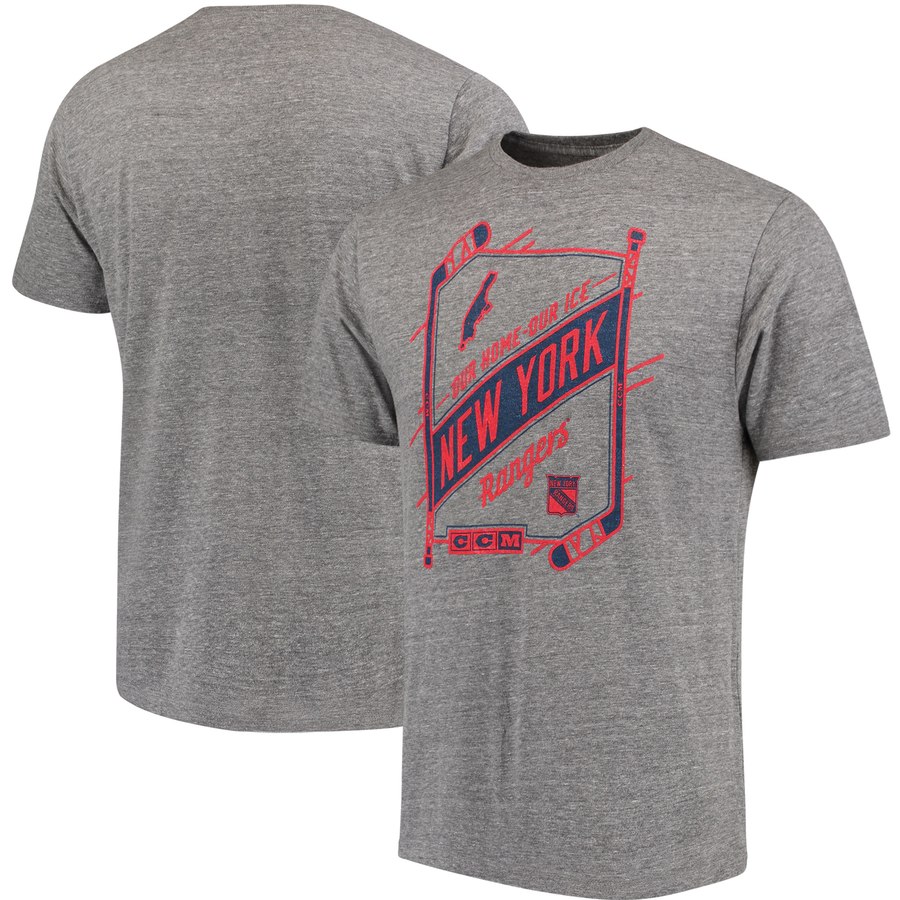 New York Rangers CCM Our Home Our Ice Tri-Blend T-Shirt Gray