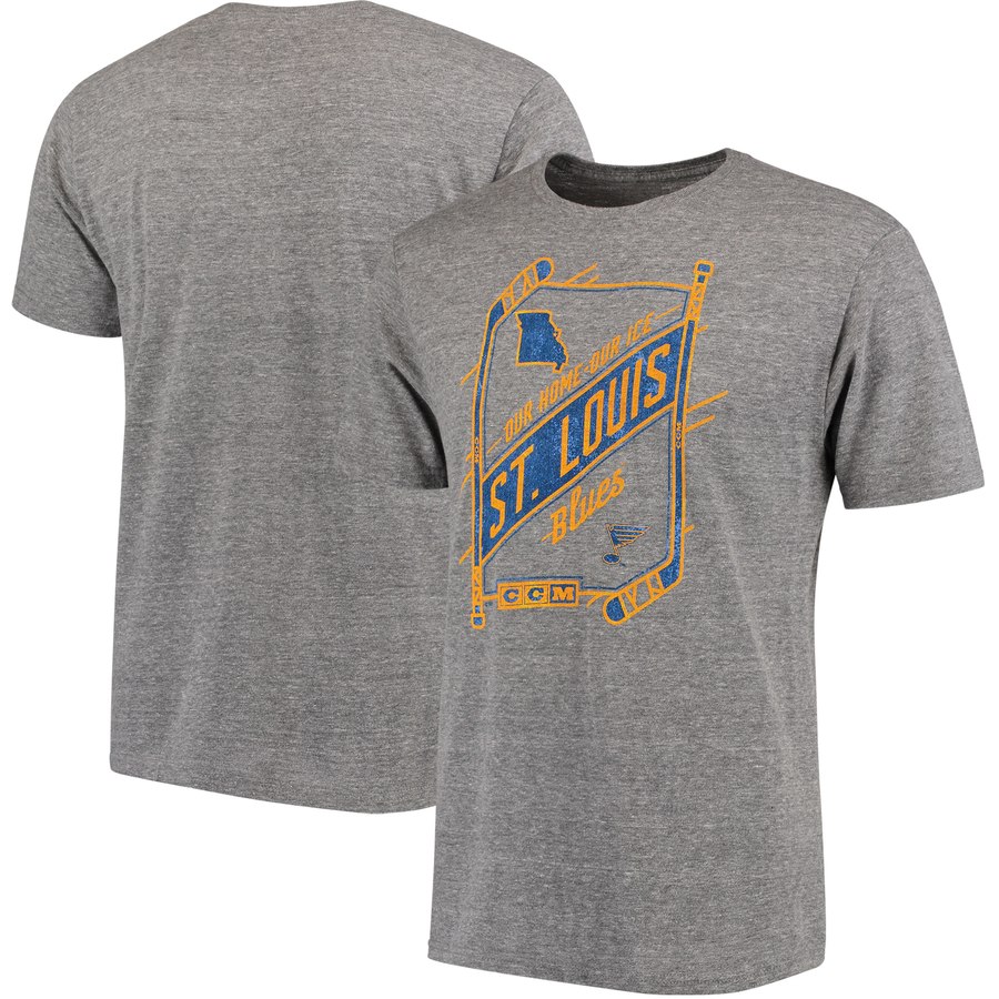 St. Louis Blues CCM Our Home Our Ice Tri-Blend T-Shirt Gray