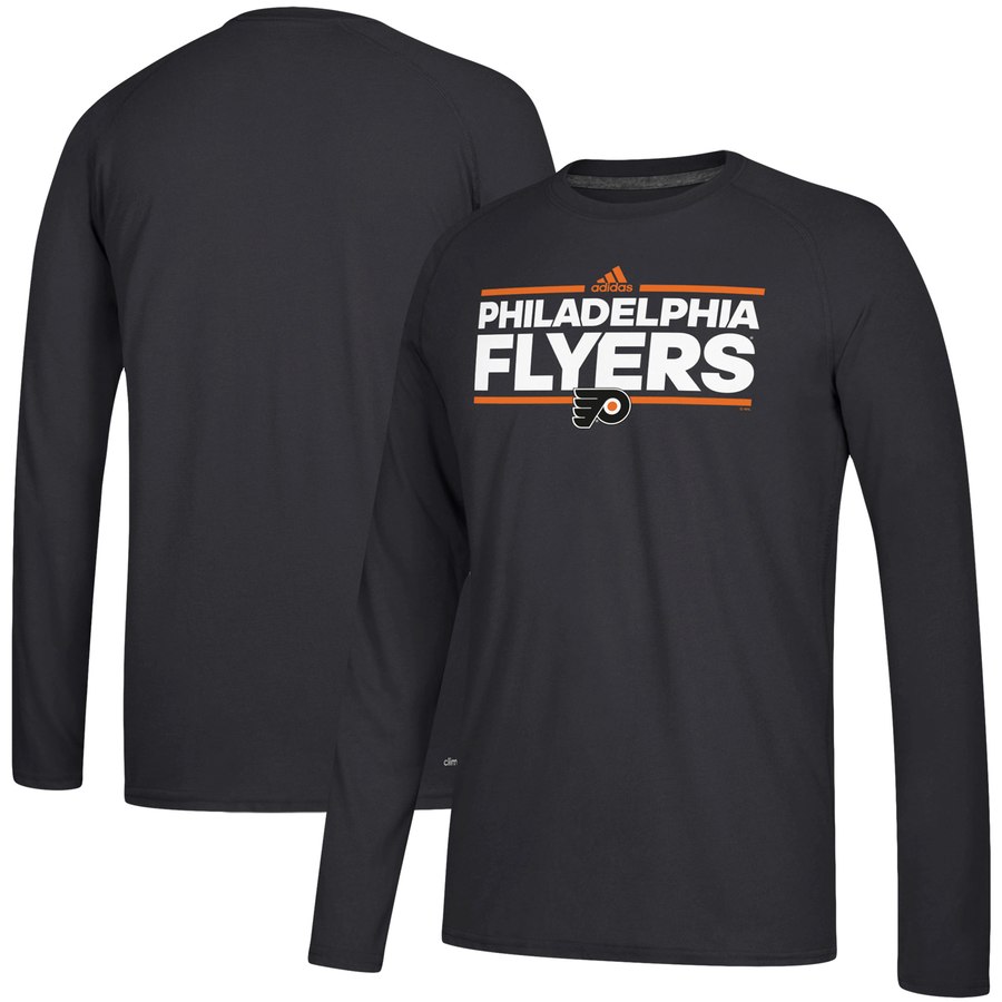 Philadelphia Flyers adidas Dassler climalite Long Sleeve Raglan T-Shirt Black