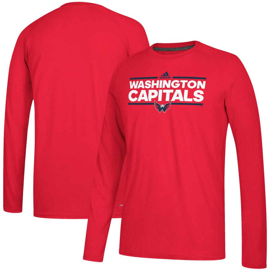 Washington Capitals adidas Dassler climalite Long Sleeve Raglan T-Shirt Red