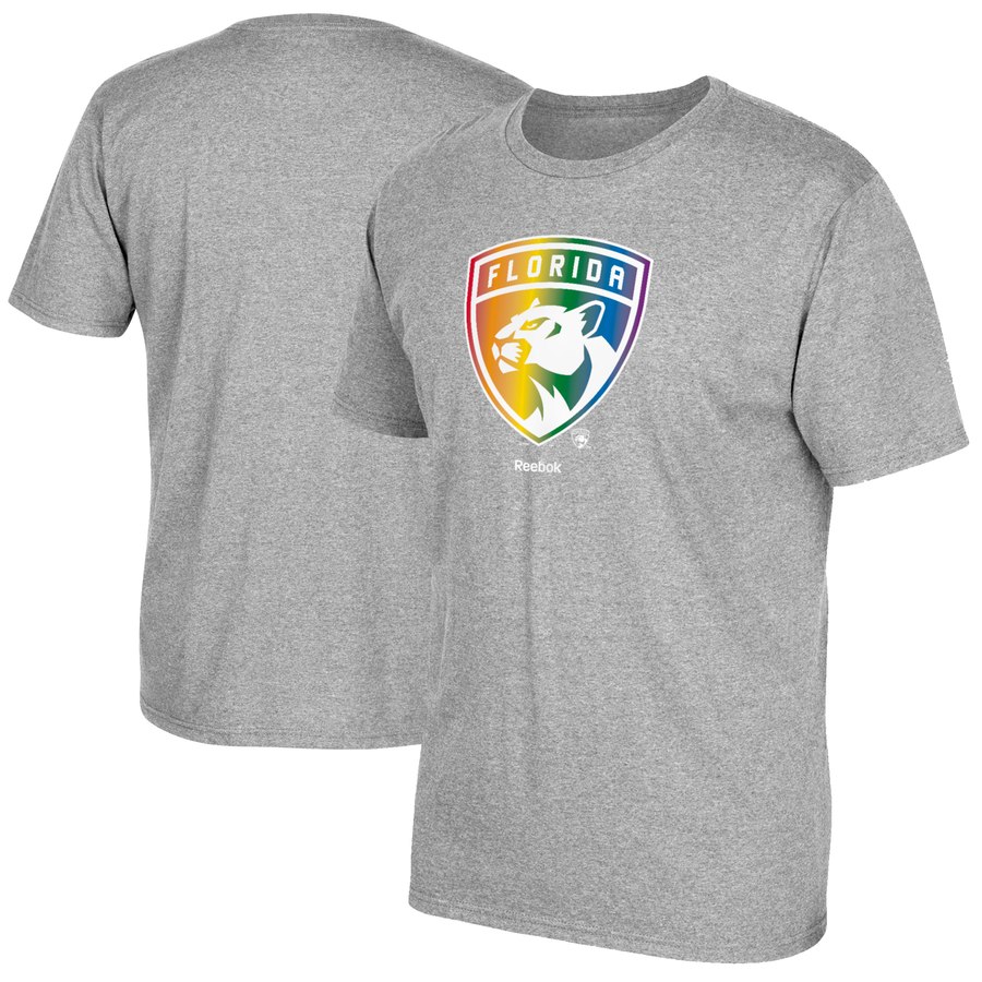 Florida Panthers Reebok Rainbow Pride T-Shirt Gray