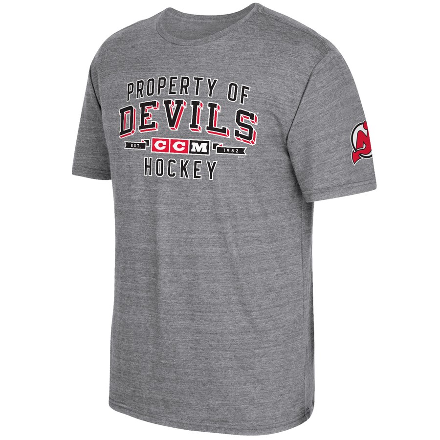New Jersey Devils CCM Property Block Tri-Blend T-Shirt Gray