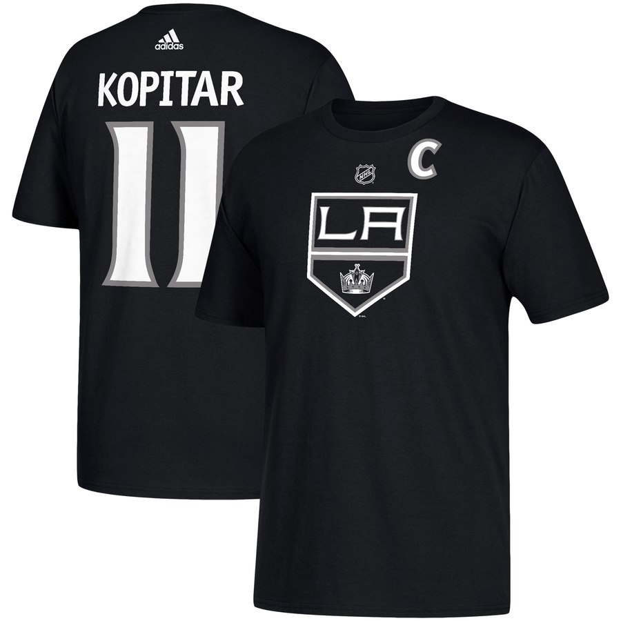Los Angeles Kings #11 Anze Kopitar adidas Name & Number T-Shirt Black