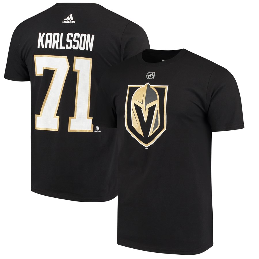 Vegas Golden Knights #71 William Karlsson adidas Name & Number T-Shirt Black