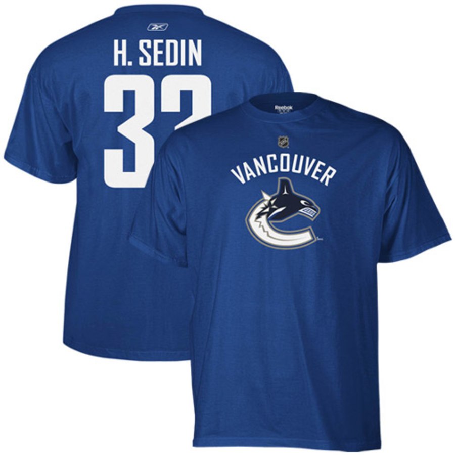 Vancouver Canucks #33 Henrik Sedin Reebok Name and Number Player T-Shirt Royal