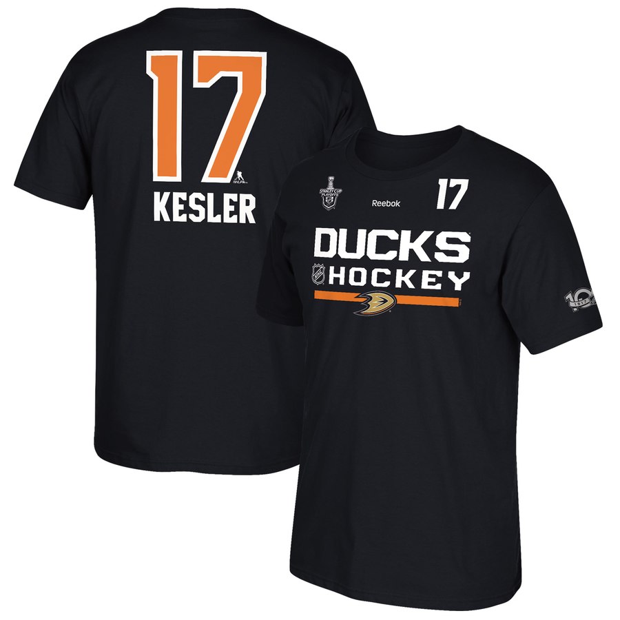 Anaheim Ducks #17 Ryan Kesler Reebok 2017 NHL Stanley Cup Playoffs Participant Name & Number T-Shirt Black