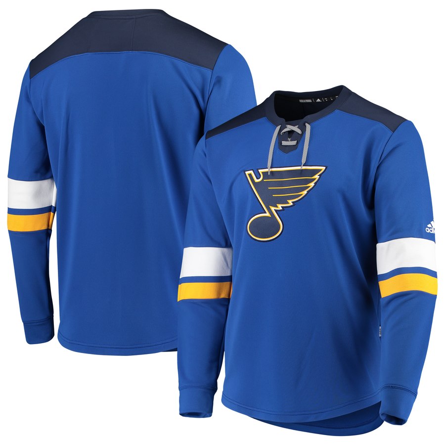 St. Louis Blues adidas Platinum Long Sleeve Jersey T-Shirt Blue