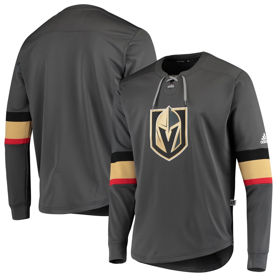 Vegas Golden Knights adidas Platinum Long Sleeve Jersey T-Shirt Gray