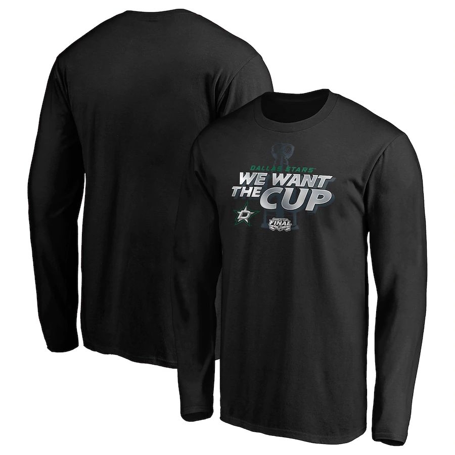 Dallas Stars 2020 Stanley Cup Final Bound We Want the Cup Long Sleeve T-Shirt Black