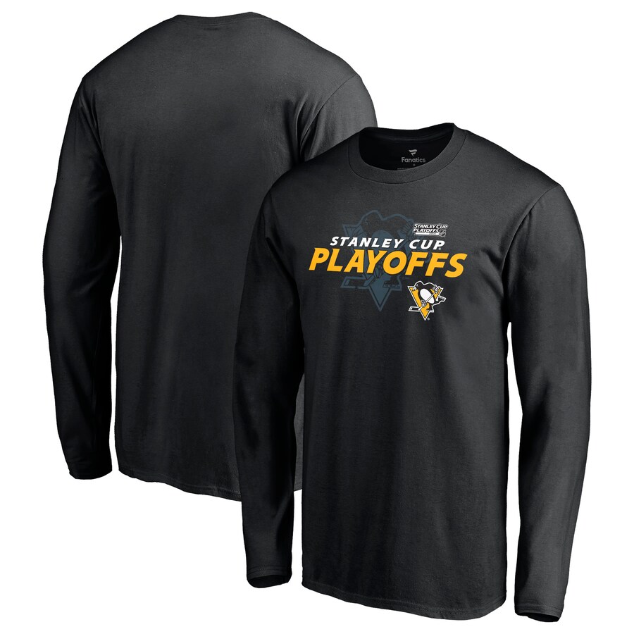 Pittsburgh Penguins 2021 Stanley Cup Playoffs Bound Turnover Long Sleeve T-Shirt - Black