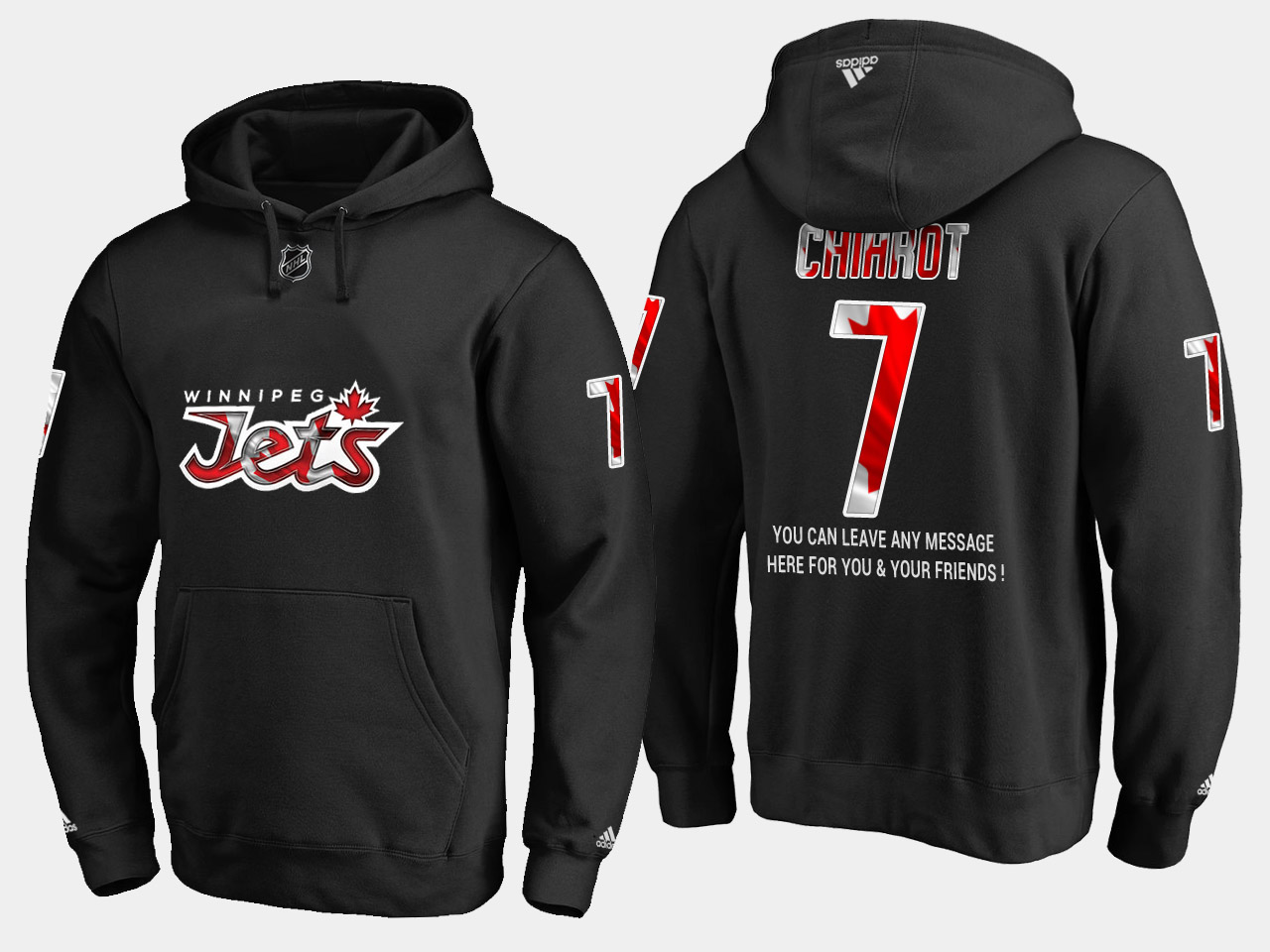 Jets #7 Ben Chiarot NHL Banner Wave Usa Flag Black Hoodie