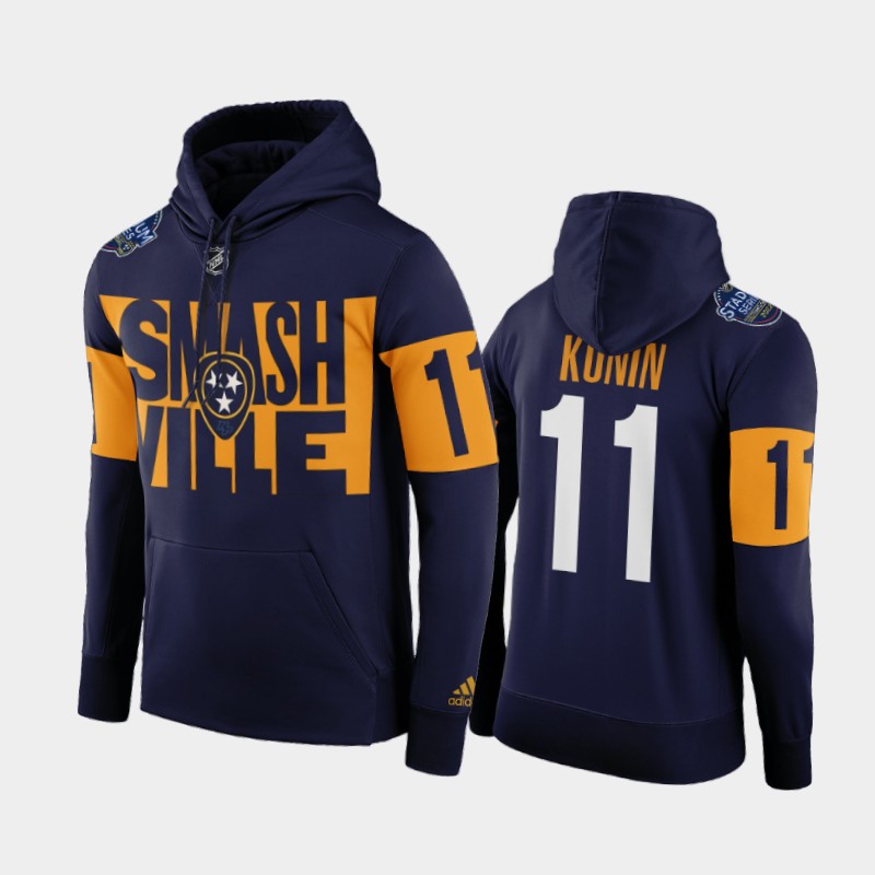 Adidas Predators #11 Luke Kunin 2022 Stadium Series NHL Hoodie - Smashville Navy