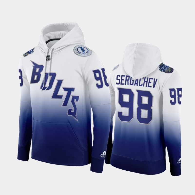 Adidas Lightning #98 Mikhail Sergachev 2022 Stadium Series NHL Hoodie - Bolts White