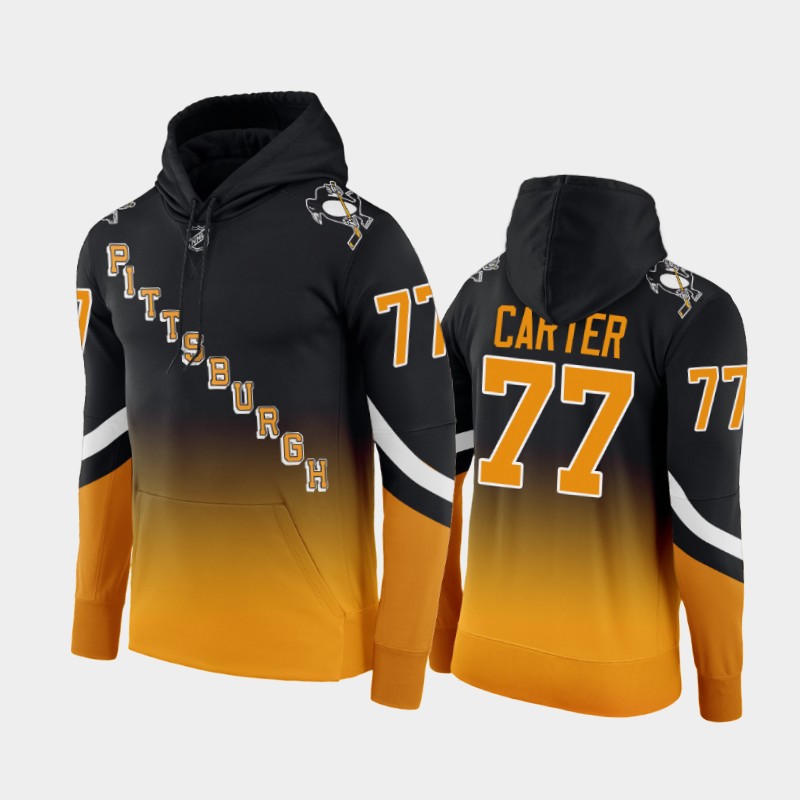 Adidas Penguins #77 Jeff Carter 2021-22 Alternate NHL Hoodie - Black Gold Gradient
