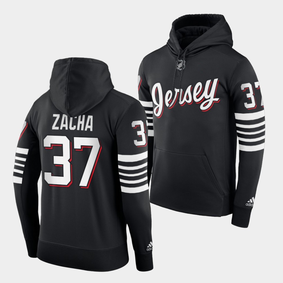 Adidas Devils #37 Pavel Zacha 2021-22 Alternate NHL Hoodie - Black
