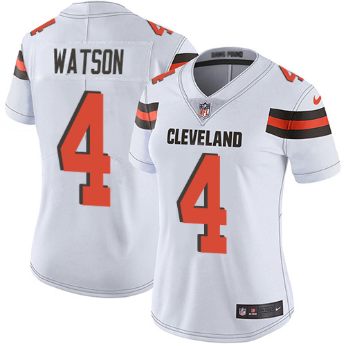 Nike Browns #4 Deshaun Watson White Women's Stitched NFL Vapor Untouchable Limited Jersey