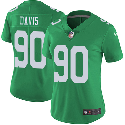Nike Eagles #90 Jordan Davis Green Women's Stitched NFL Limited Rush Jersey