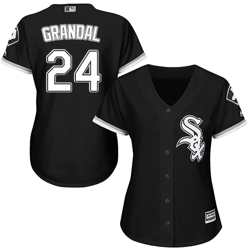 White Sox #24 Yasmani Grandal Black Alternate Women's Stitched MLB Jersey