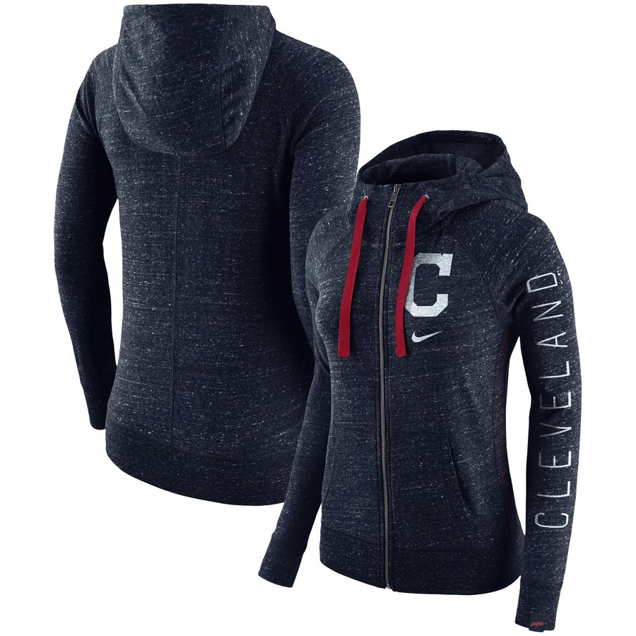 Cleveland Guardians Nike Women's Vintage Full-Zip Hoodie Navy