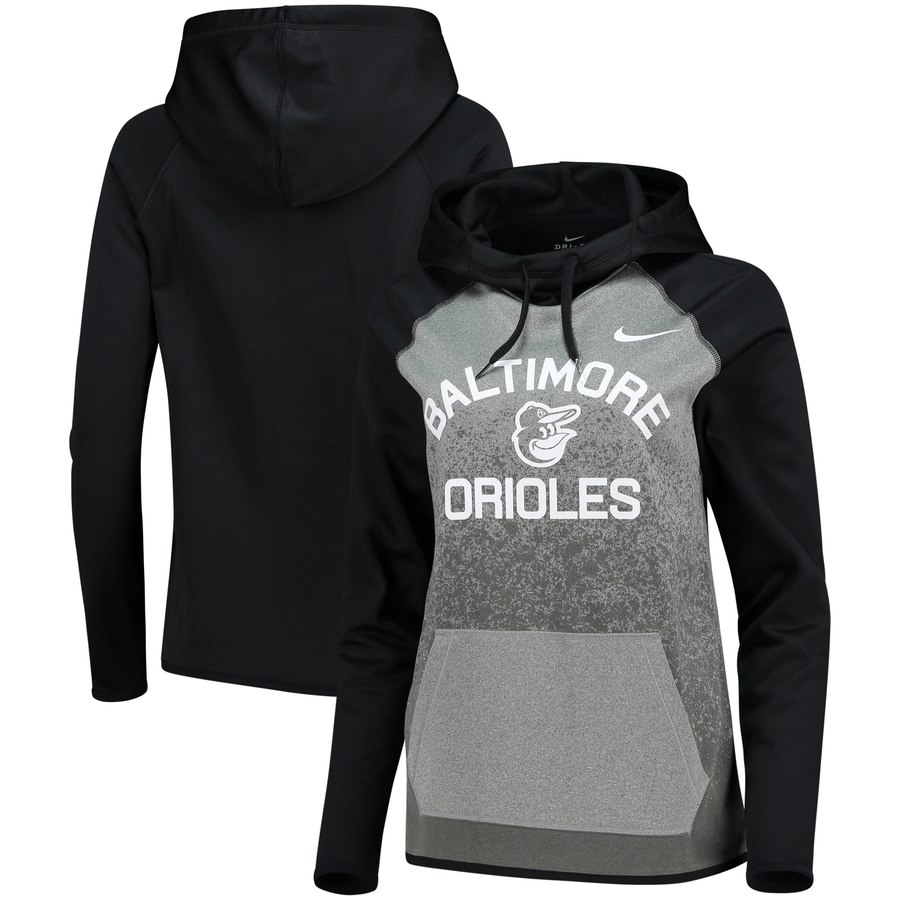 Baltimore Orioles Nike Women's All-Time Therma Performance Pullover Hoodie Dark Gray