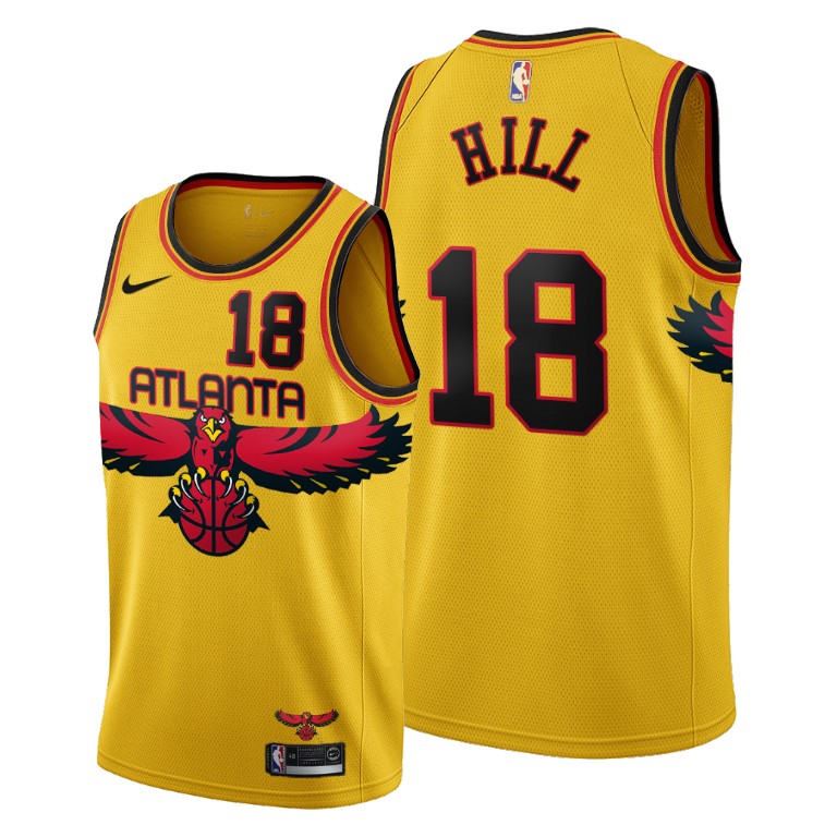Atlanta Hawks #18 Solomon Hill Women's 2021-22 City Edition Gold NBA Jersey