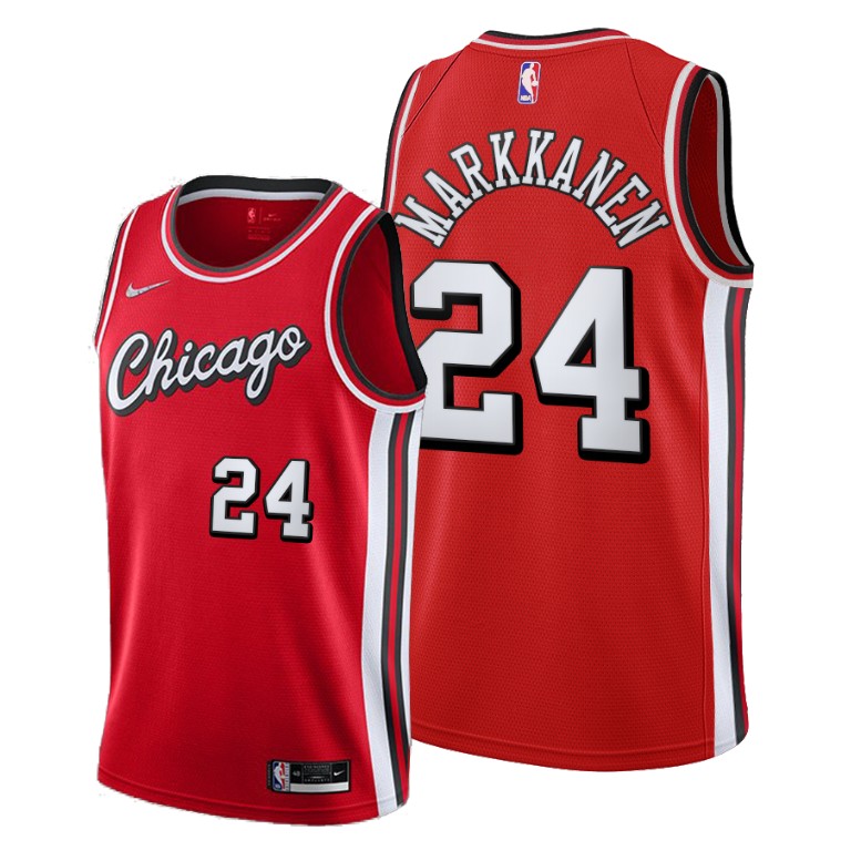Chicago Bulls #24 Lauri Markkanen Women's 2021-22 City Edition Red NBA Jersey