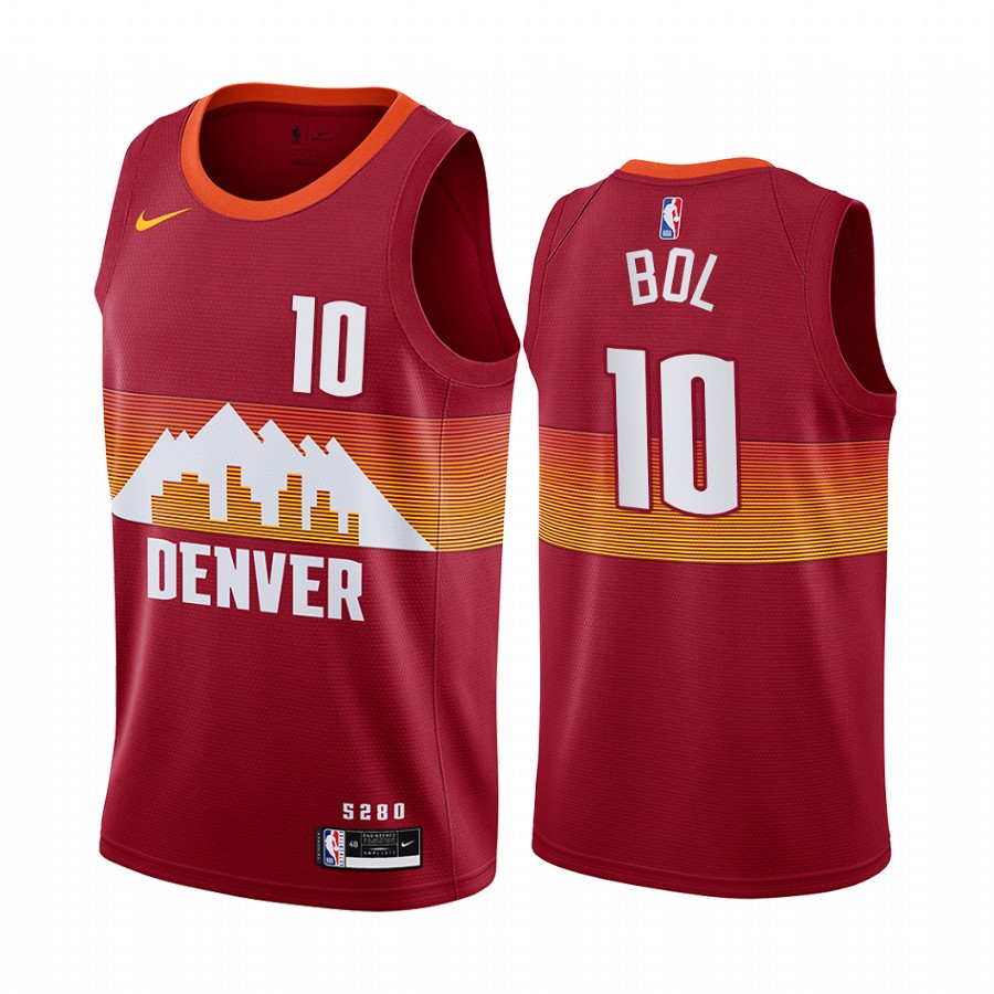 Nike Nuggets #10 Bol Bol Red Women's NBA Swingman 2020-21 City Edition Jersey