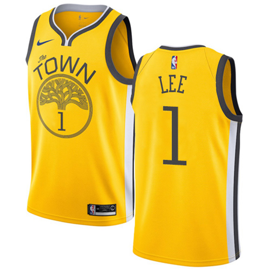 Nike Warriors #1 Damion Lee Gold Women's NBA Swingman Earned Edition Jersey