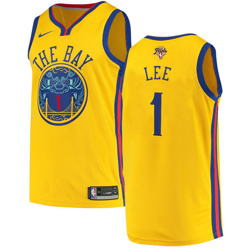 Nike Warriors #1 Damion Lee Gold Women's 2022 NBA Finals Swingman City Edition Jersey