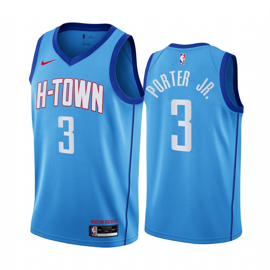 Nike Rockets #3 Kevin Porter Jr. Blue Women's NBA Swingman 2020-21 City Edition Jersey
