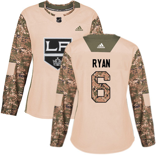 Adidas Kings #6 Joakim Ryan Camo Authentic 2017 Veterans Day Women's Stitched NHL Jersey