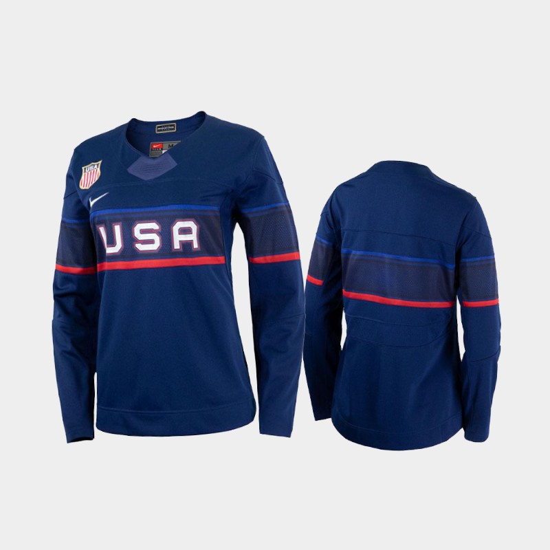 U.S. Men's Hockey Black Nike Women's Beijing 2022 Winter Olympics Away Jersey - Navy