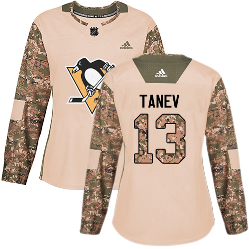 Adidas Penguins #13 Brandon Tanev Camo Authentic 2017 Veterans Day Women's Stitched NHL Jersey