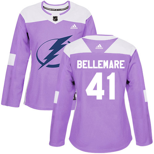 Adidas Lightning #41 Pierre-Edouard Bellemare Purple Women's Authentic Fights Cancer Stitched NHL Jersey