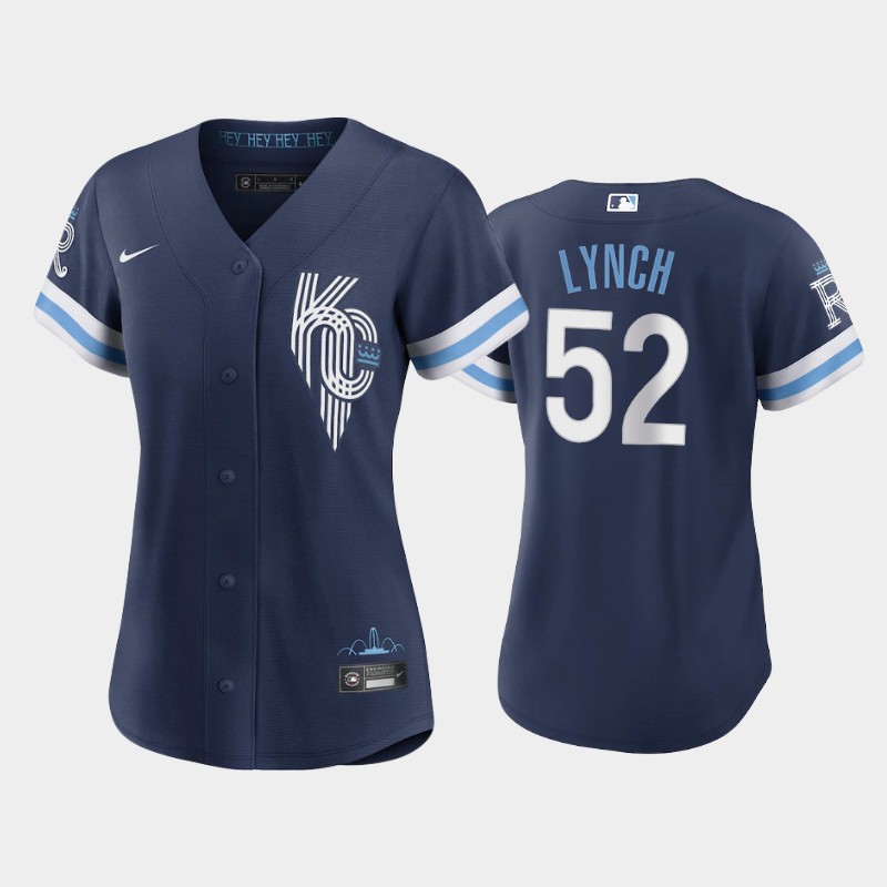 Kansas City Royals #52 Daniel Lynch Women's Replica 2022 City Connect Navy Jersey