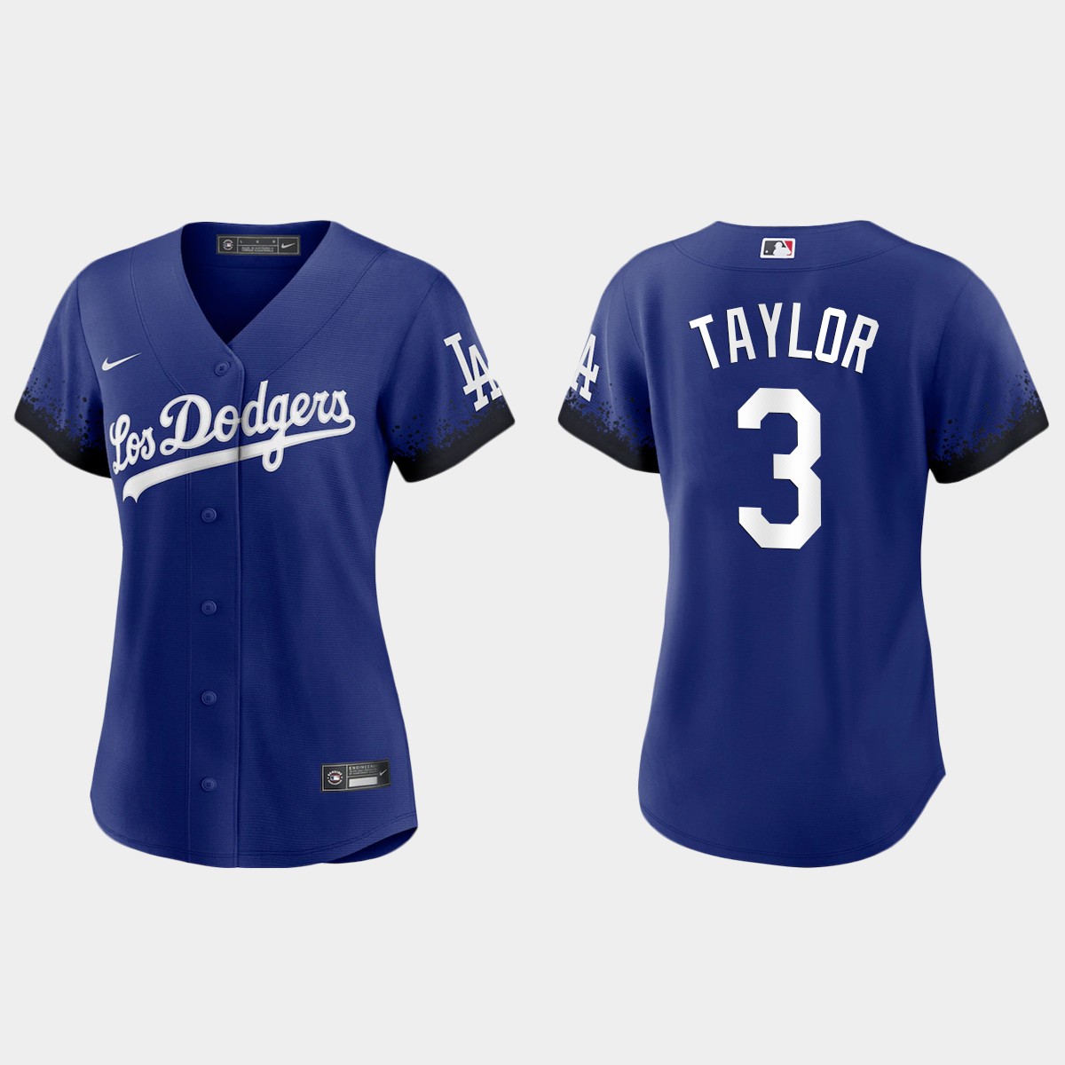 Los Angeles Dodgers #3 Chris Taylor Nike Women's 2021 City Connect MLB Jersey Royal