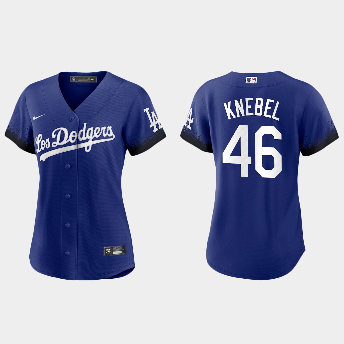 Los Angeles Dodgers #46 Corey Knebel Nike Women's 2021 City Connect MLB Jersey Royal