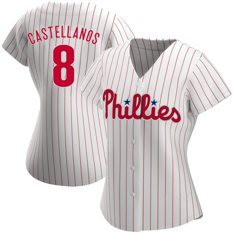 Philadelphia Phillies #8 Nick Castellanos Nike Women's Home 2020 MLB Player Jersey - White