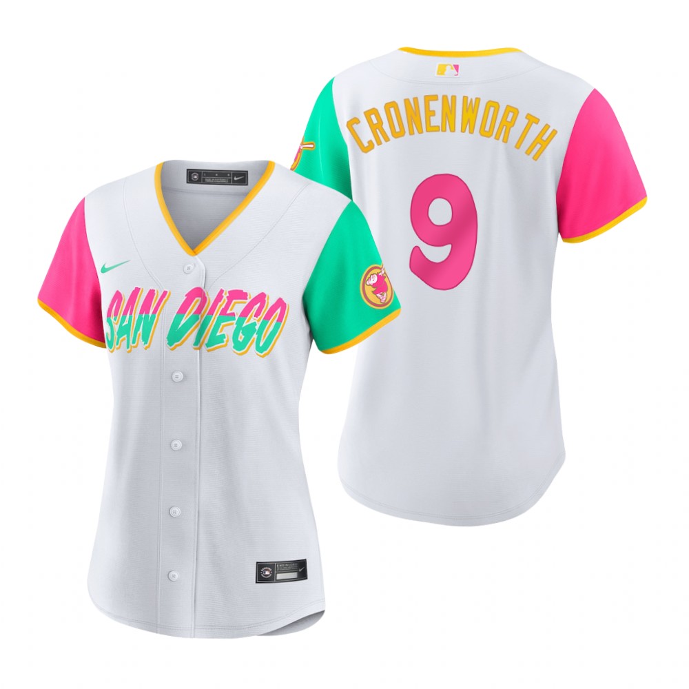 San Diego Padres #9 Jake Cronenworth 2022 City Connect Women's Nike Games Jersey - White