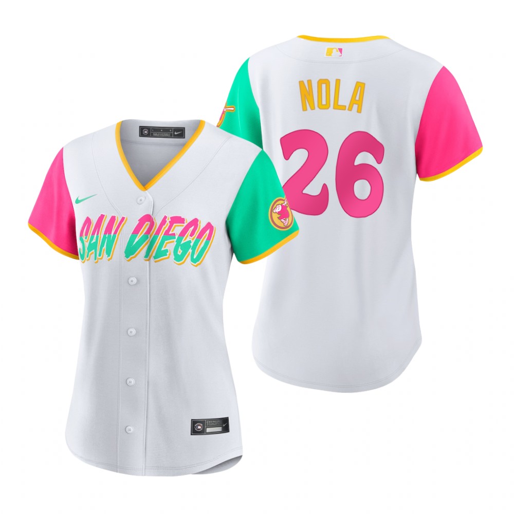 San Diego Padres #26 Austin Nola 2022 City Connect Women's Nike Games Jersey - White