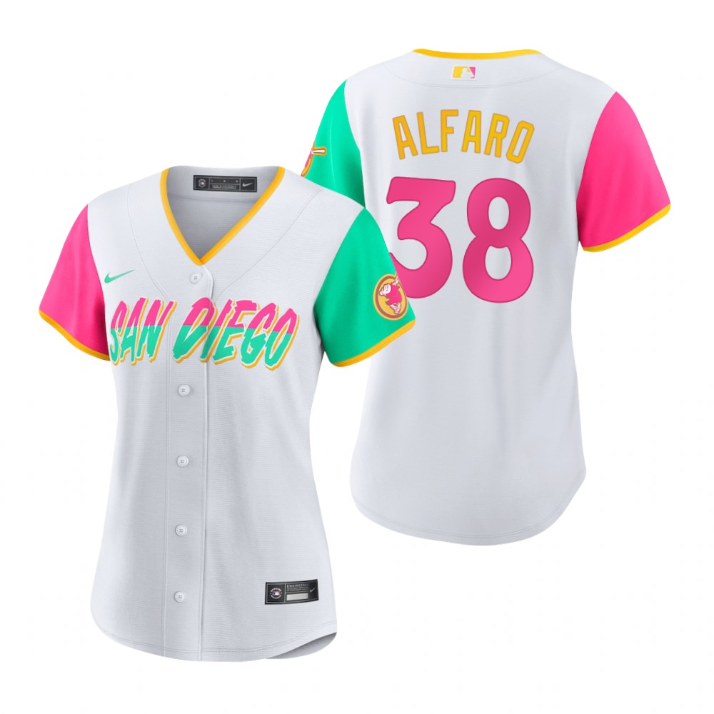 San Diego Padres #38 Jorge Alfaro 2022 City Connect Women's Nike Games Jersey - White