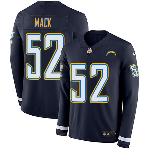 Nike Chargers #52 Khalil Mack Navy Blue Team Color Youth Stitched NFL Limited Therma Long Sleeve Jersey