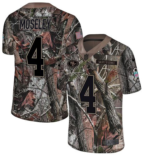 Nike 49ers #4 Emmanuel Moseley Camo Youth Stitched NFL Limited Rush Realtree Jersey