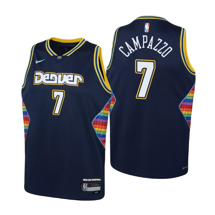 Denver Nuggets #7 Facundo Campazzo Youth Nike Navy 2021/22 Swingman Jersey - City Edition