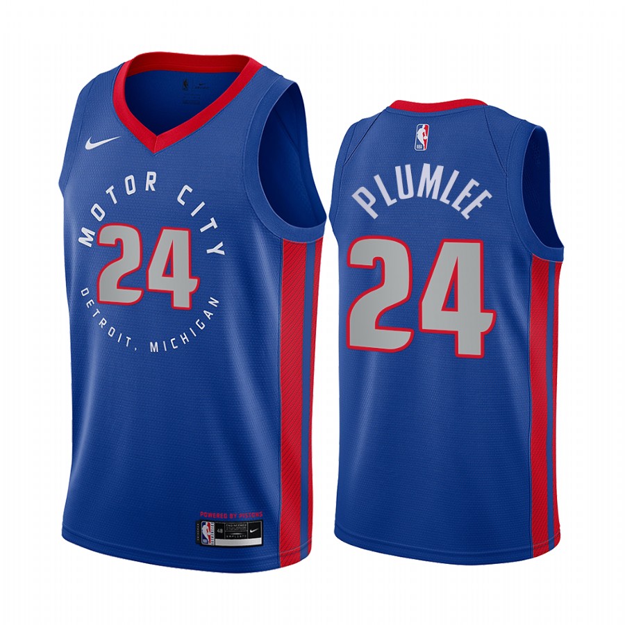 Nike Pistons #24 Mason Plumlee Blue Youth NBA Swingman 2020-21 City Edition Jersey