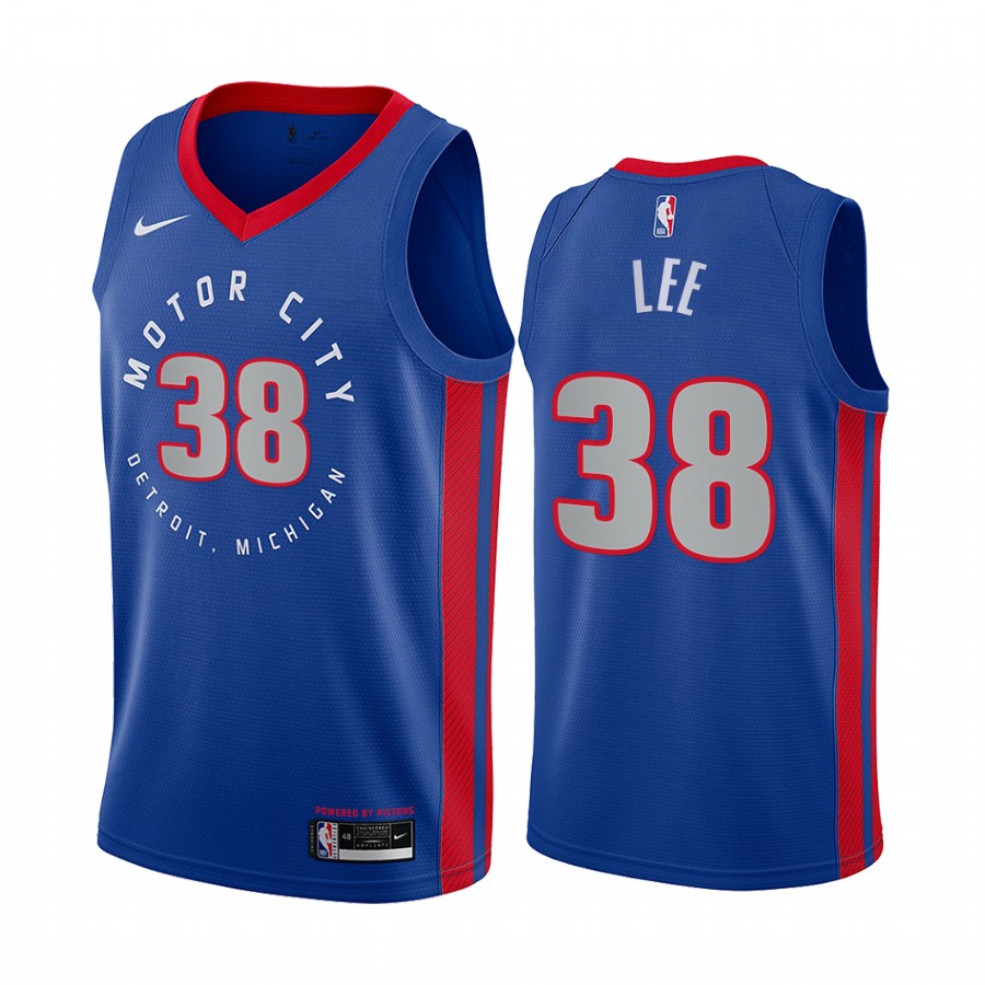 Nike Pistons #38 Saben Lee Blue Youth NBA Swingman 2020-21 City Edition Jersey